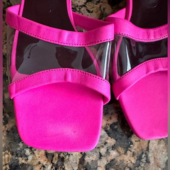 Staud Pink Simone 35 Clear Strap Leather Mule Sandals - Picture 11 of 11